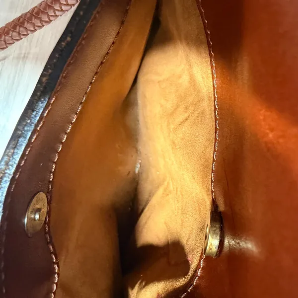 Patricia Nash Cameley Tote Italian Leather Heritage‎ Tan Braided Handle Bag - Image 9