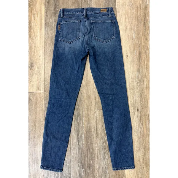 PAIGE Skinny Jeans Women’s 27 Blue Distressed Mid Rise Stretch Denim Ankle - Image 2