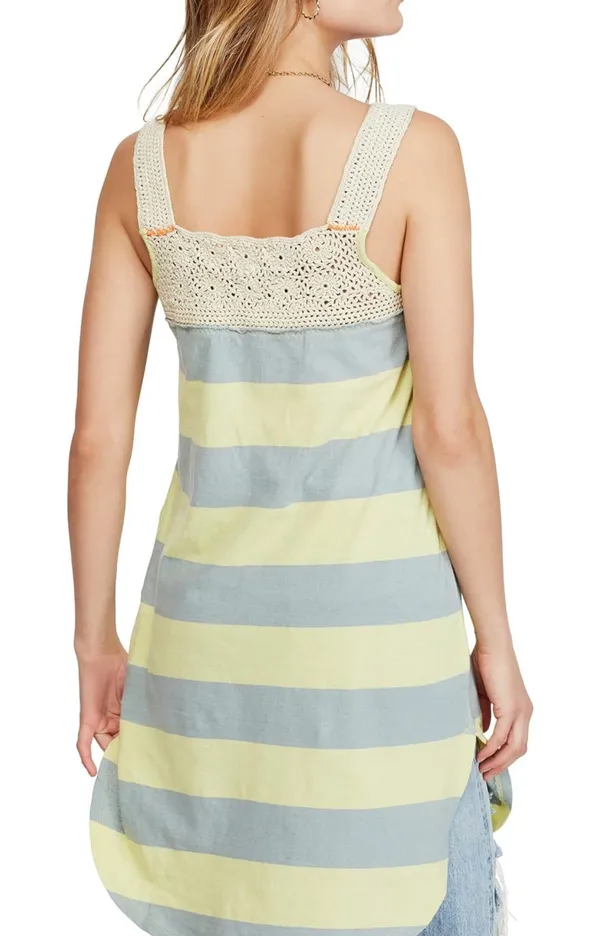 Free People Womens Luca Linen Blend Crochet Tank Top - Image 2