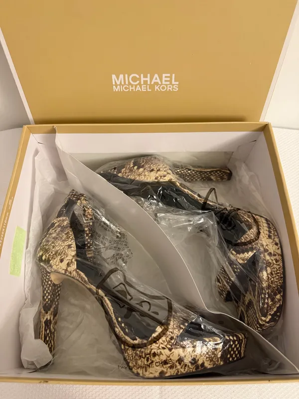 Michael Kors Python Print Ankle Strap Heels  - Image 8