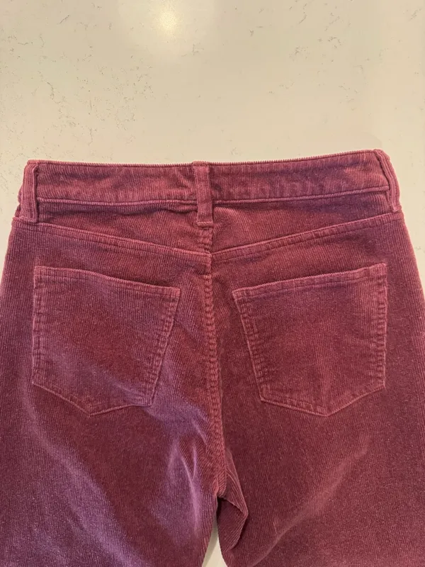 Quince Corduroy Pants Burgundy Straight Leg Organic Cotton 26 Inseam - Image 7