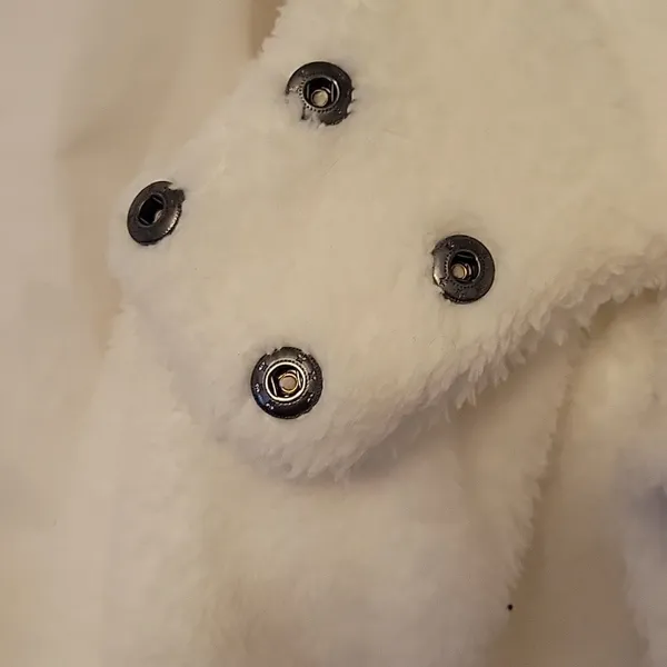 NWT Aeropostale White Size Large Faux Fur Hooded Jacket - Image 8