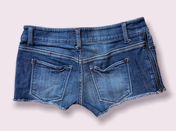 Papaya Y2K side zip low rise jean shorts - Image 2