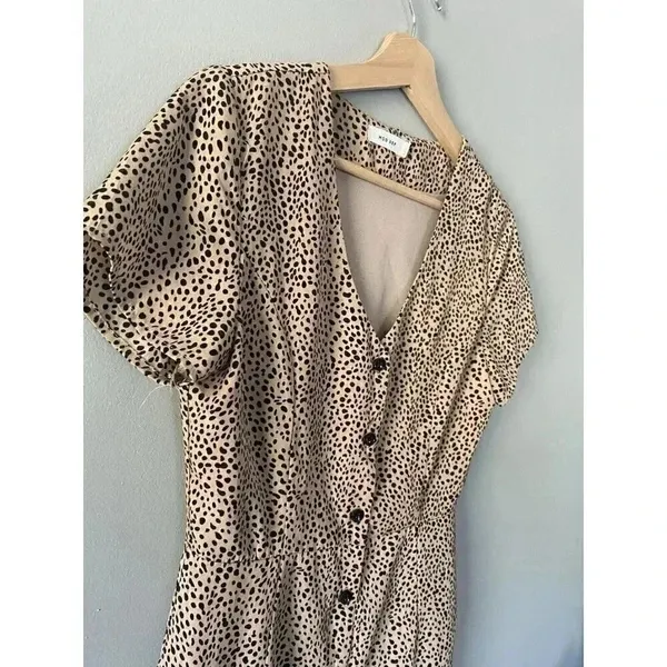Mod Ref Cheetah Black & Brown Animal Print w/‎ lining A-line dress Size S Small - Image 4