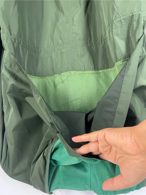 Old Navy Active Olive Green Hooded Windbreaker‎ Jacket Medium - Image 8