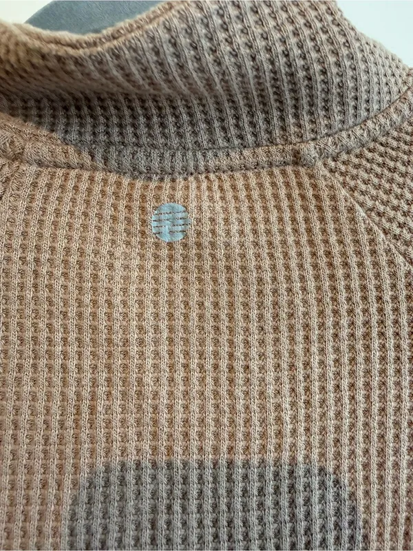 Zella Brown Half-Zip Waffle-Knit Pullover - Image 5