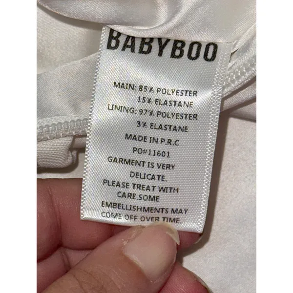 NWT Babyboo Emrielle Ivory Rhinestone Beaded Strapless Maxi Dress Women’s Size S - Image 16