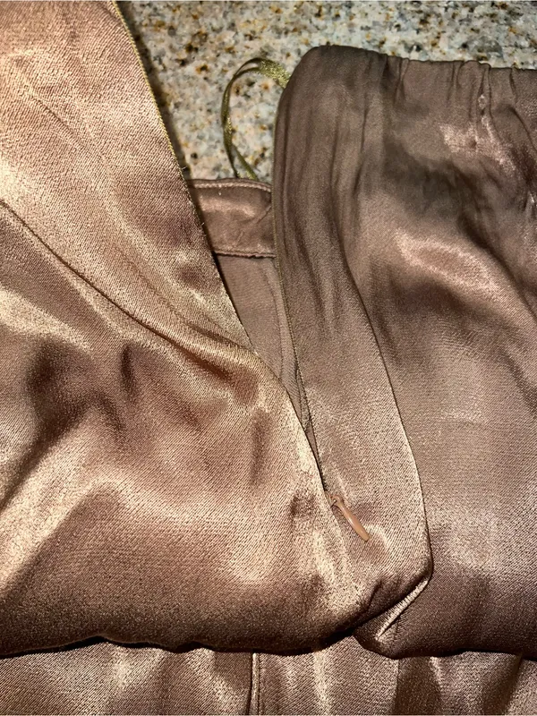 ASTR The Label Amiah Bronze Satin Strappy Wide Leg Pants M NWOT - Image 10