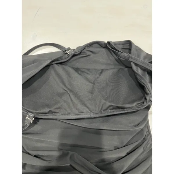 Black One Piece‎ Swimsuit Ruched Tummy Control Spaghetti Strap XL - Image 4
