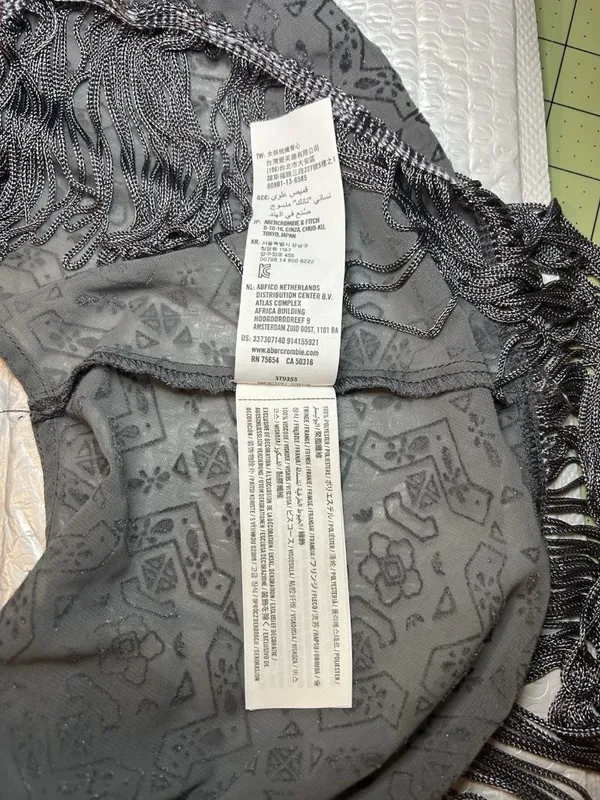 Hollister Tank Top Womens XS Gray Crop Top Fringe - Image 7
