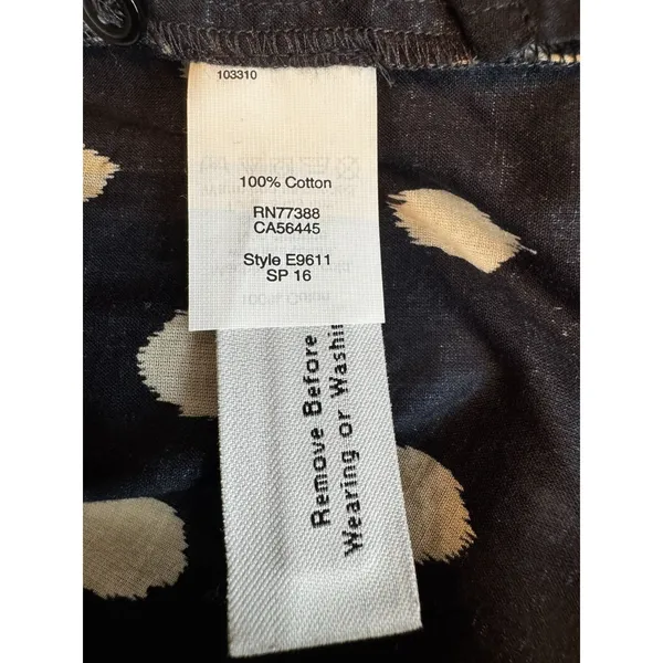 Madewell Navy Blue Polka Dot Cotton Button Front Shirt Coastal Preppy Size M NWT - Image 7