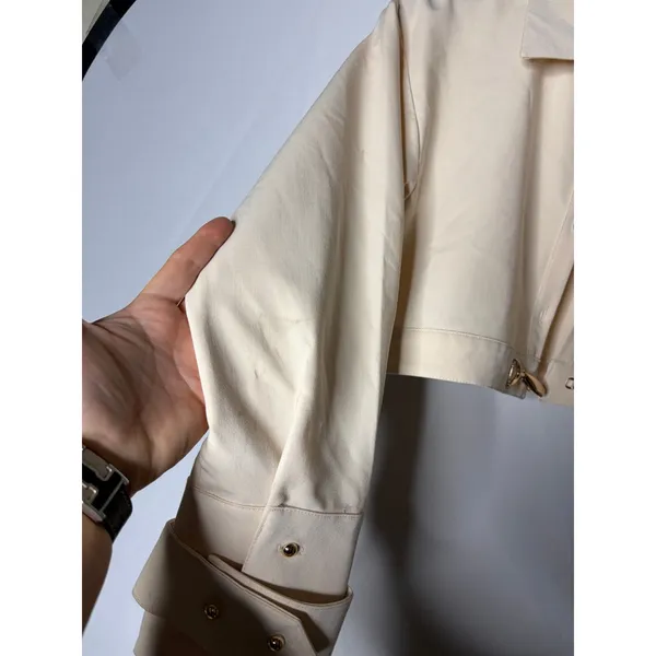 New Sasha Therese Florence crop shirt in cream sz S - Image 7