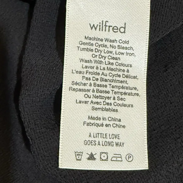Aritzia Wilfred Macee Top Womens XS Black Peplum Blouse Lightweight Shirt Career - Image 5