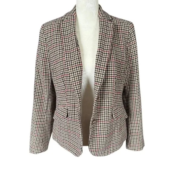 Charter Club long sleeve collared button down fully lined houndstooth blazer 4 - Image 6