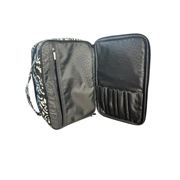 Vera Bradley Train Case Cosmetic‎ Makeup Bag Travel Organizer Black Paisley - Image 3