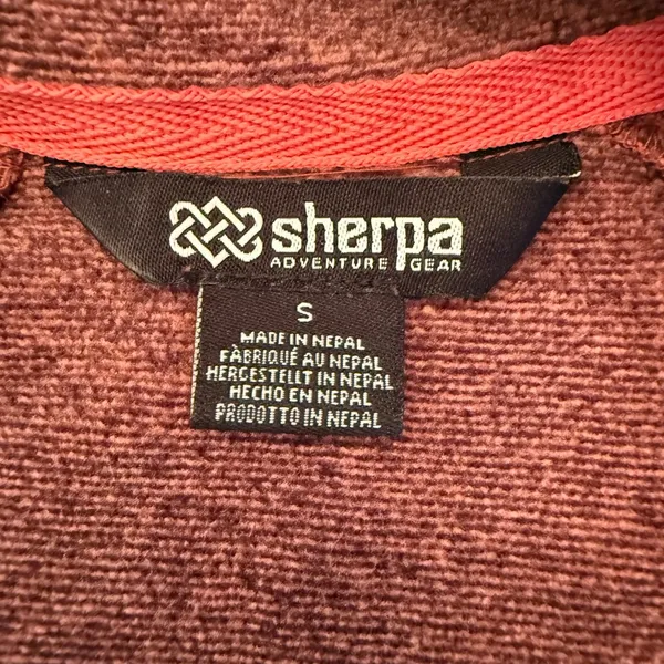 Sherpa Adventure Gear Rolpa Half Zip Pullover Fleece Maroon Burgundy Size‎ Small - Image 4