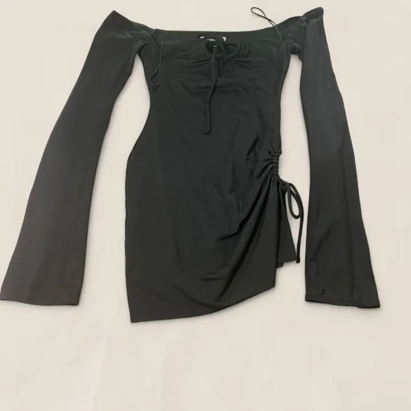 thatssofetch noor black mini dress size 2 cut out tie dark coquette whimsy goth - Image 4