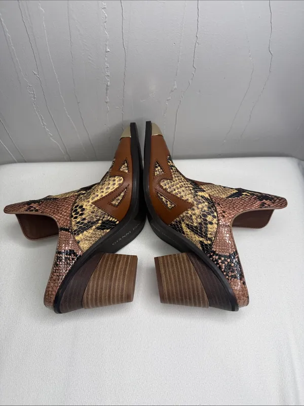 Gianni Bini "Maerren" Western Snake Print Mules - Image 3