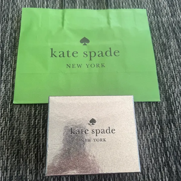 Kate Spade Card Holder Kenzie Metallic Saffiano Lunar NWT Bag Sparkle Silver - Image 7