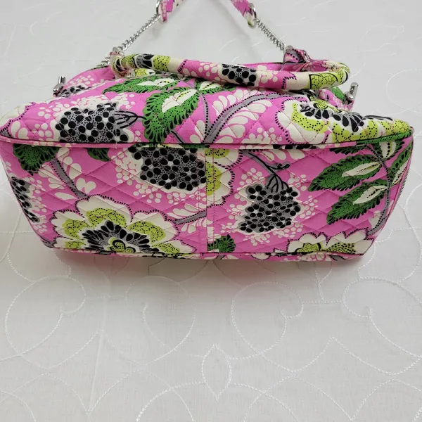 Vera Bradley Crossbody‎ Shoulder Bag Pink Print Fabric Handbag Purse Pocketbook - Image 5