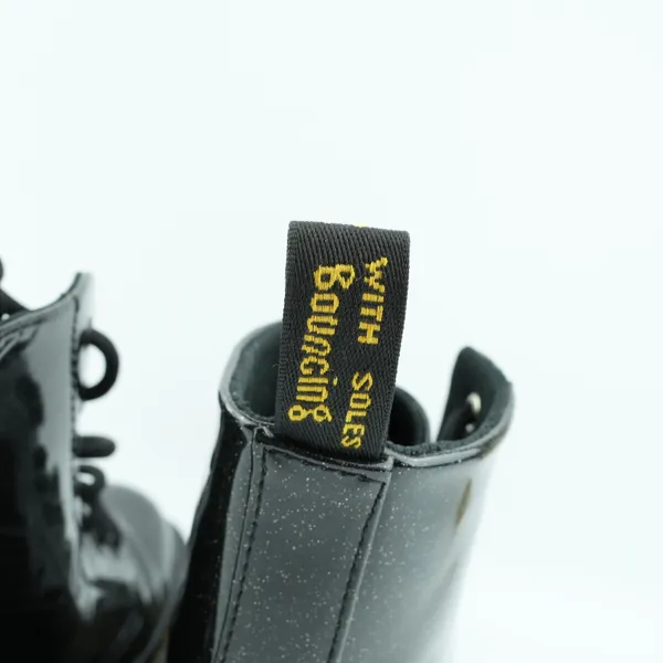 Dr‎ Martens Luana Combat Boots Womens 10 Black Patent Leather Glitter Sparkle - Image 10