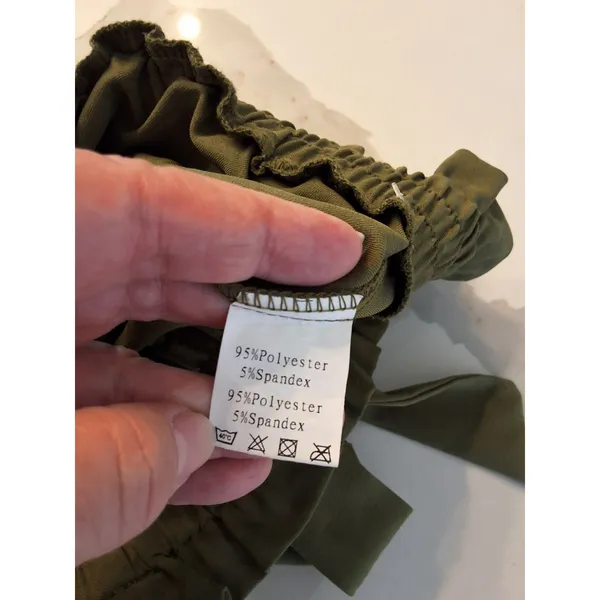 Freeprance Olive Green Paper Bag Deep Front Pocket Short Size L - Image 6