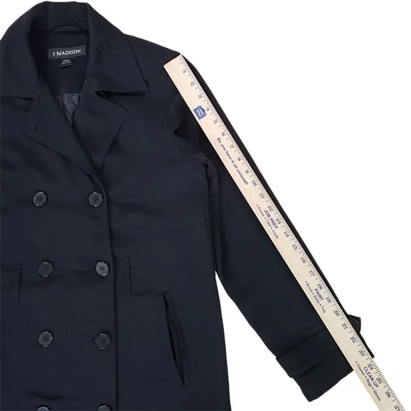1 Madison Rain Trench Coat Womens Small Black Lined Jacket - Image 7