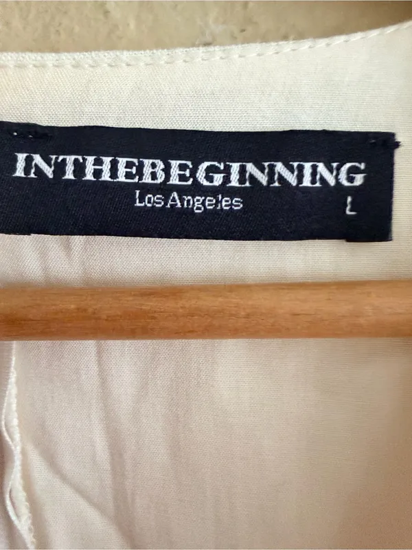 In the Beginning Tie-Front Mini Dress in Cream Linen Blend - Image 4