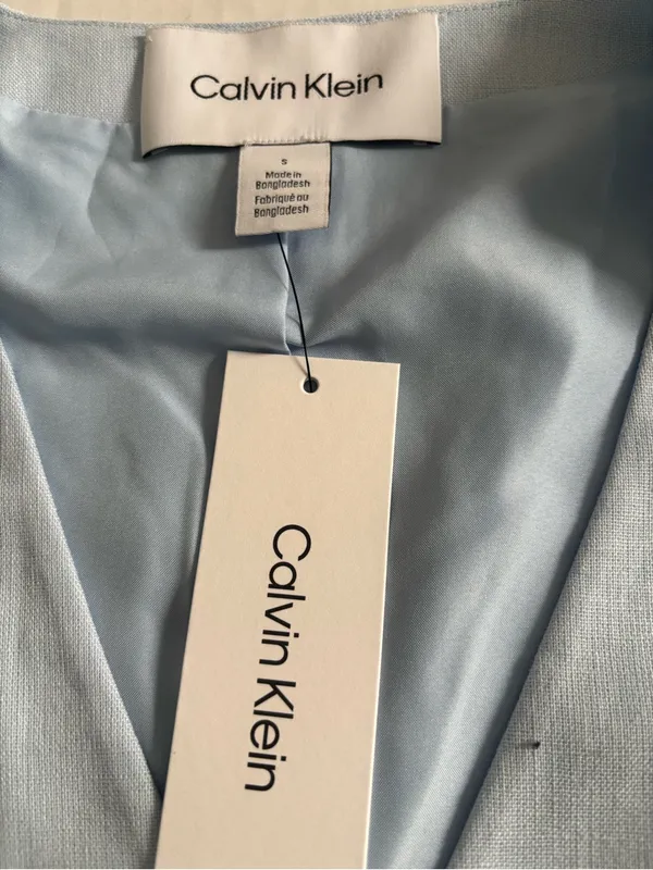 New Calvin Klein Linen Blend Button Front Vest-S - Image 6