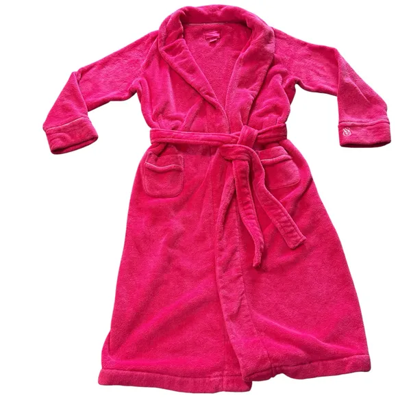 Victoria's Secret Cozy Plush Robe Vibrant Hot Pink Color Matching Fabric Belt XL - Image 6