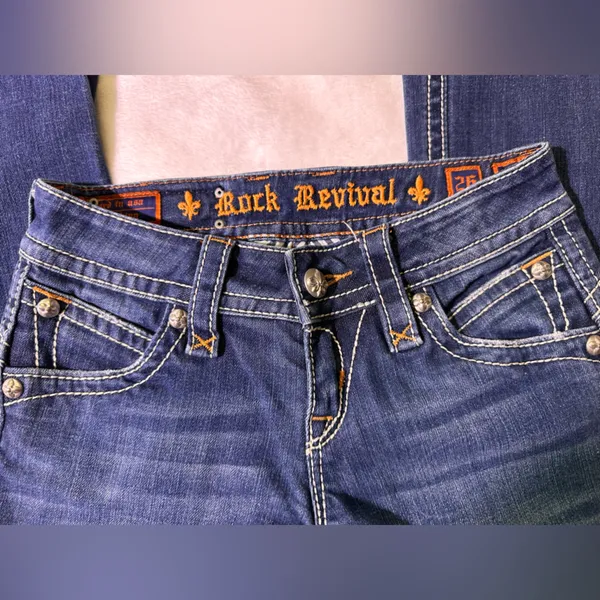 Rock Revival Dark Blue Flare Jeans - Image 7