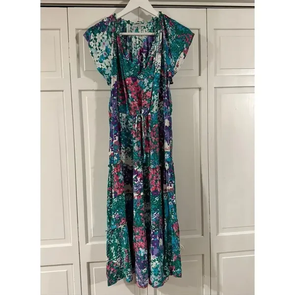 Rails Juni Gardenia floral tie waist midi dress size M - Image 3