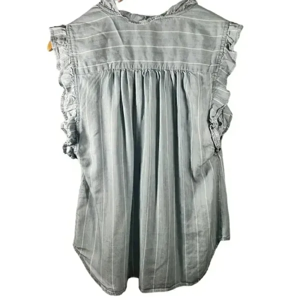 Cupio‎ Ruffled Sleeveless Chambray Top XS - Image 2