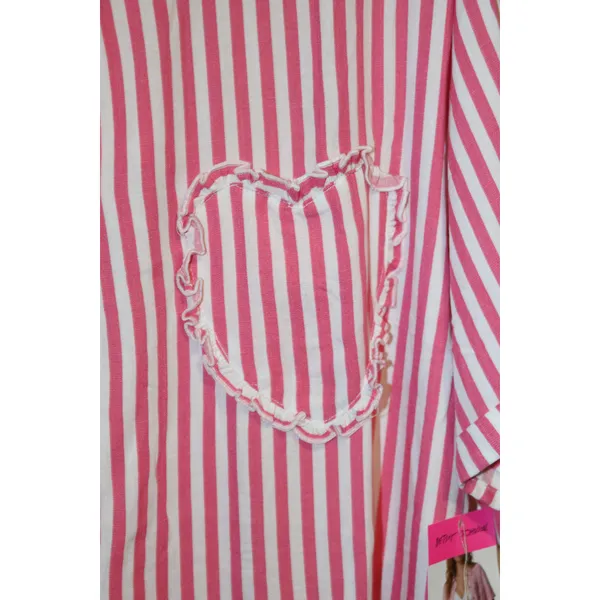 Betsey Johnson Heart Patch Cabana Button Up Shirt & Shorts Cover-up Set - Image 6