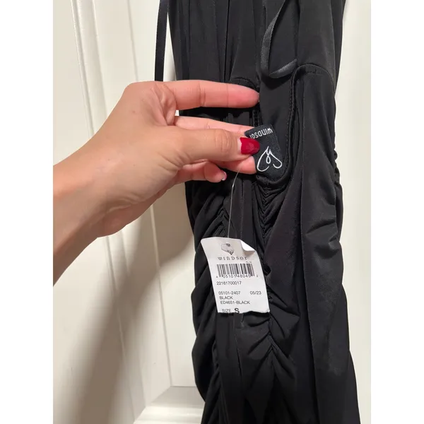 Windsor Black Ruched Bodycon Dress Size S - Image 6