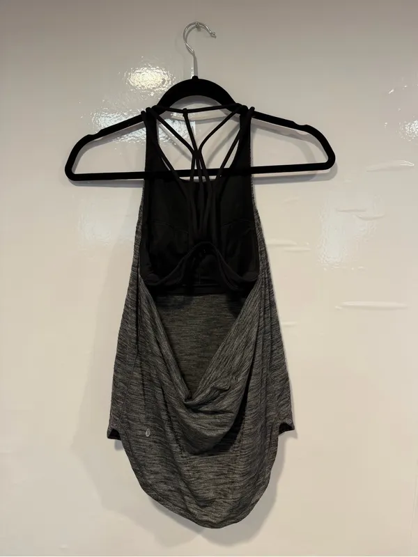 Grey Space-Dye Lululemon 2 in 1 Racerback Tank Top‎ - Image 4