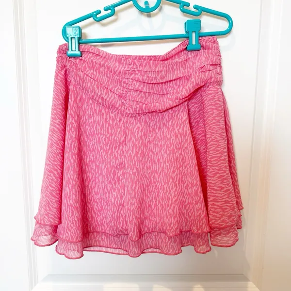 Aerie Womens Chiffon Wrap Mini Skirt Small Preppy Feminine Flowy Ruffles Summer - Image 3