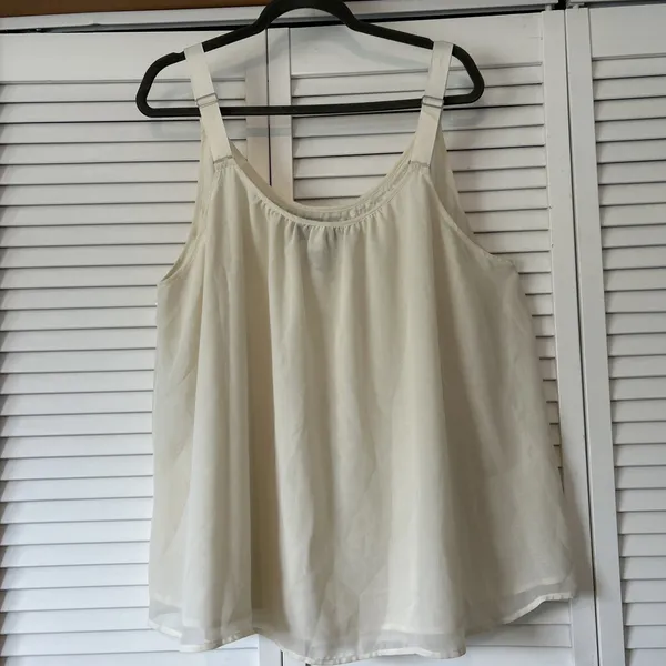 Lane Bryant Womens‎ Ivory Beaded Embellished Chiffon Cami Tank Top Plus Size 28 - Image 5