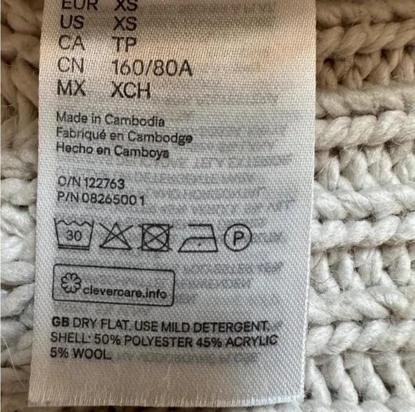 H&M Soft, Chunky Taupe Sweater, Size XS, MSRP $30 - Image 4