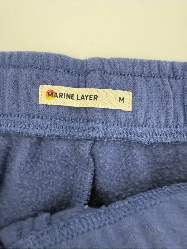 Marine Layer Fleece French Terry High Rise Jogger Sweatpants Skipper Blue - Image 7