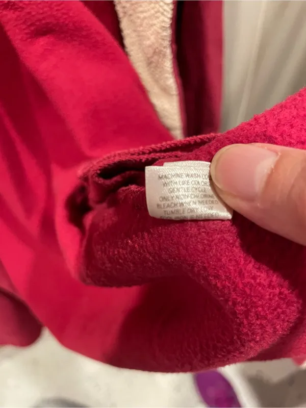 Cute soft Victoria’s Secret fleece trim sweatshirt robe pockets plum wine - Image 4