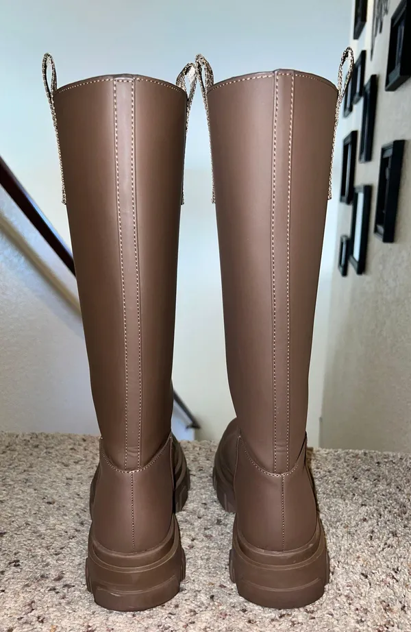 Steve Madden Macall Lug Sole Tall Brown Boots - Image 5