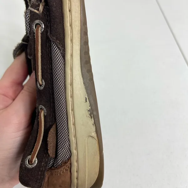Sperry’s women’s brown top-sider songfish suede boat‎ loafers leather shoes 5.5 - Image 8