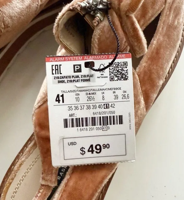 Zara Velour Slingback Shoes size 10 - Image 6