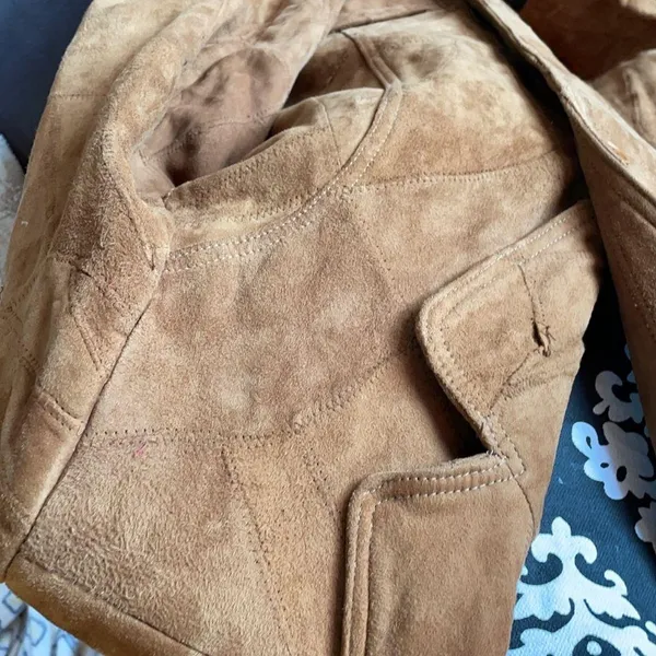 JUICY LUCY Tan/Brown Leather Suede Jacket Size M - Image 6