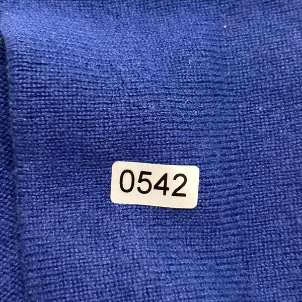 Lauren Ralph Lauren Sweater Women Large Blue Silk Cashmere Shawl Neck V-Neck - Image 9