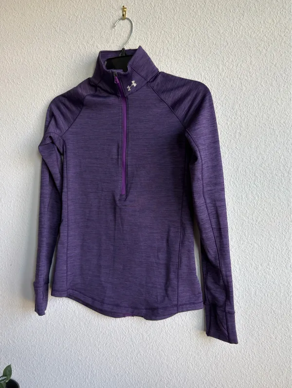 Under Armour Purple ColdGear Half Zip Pullover XS - Image 4