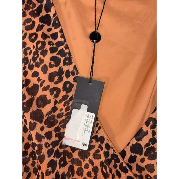 gianni bini avery long sleeve wrap‎ dress print large nwt Leopard Cheetah Animal - Image 6