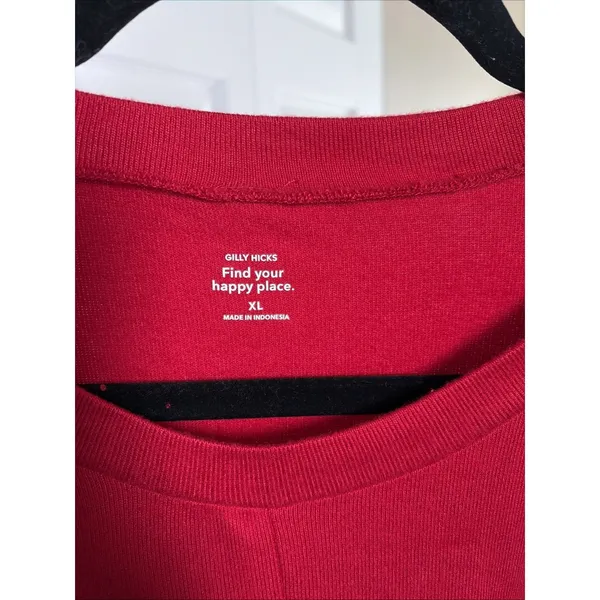 Gilly Hicks Knot Front Cropped Sweatshirt Womens Size XL Red Casual‎ Knit NEW - Image 2