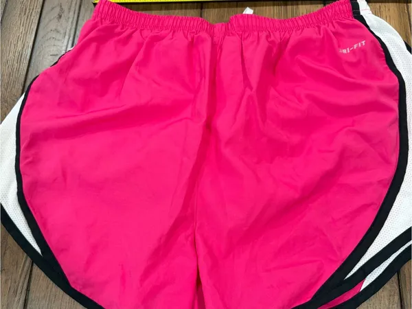Mercer Nike Women's Hot Pink Running Shorts with White Trim - Image 5
